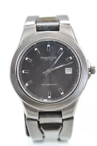 Kenneth Cole Reloj Hombre Inoxidable Negro Acero Fecha 100m Pila No Trabajo Part - Imagen 1 de 6