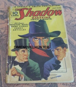THE SHADOW JULY 15 1935 "ATOMS OF DEATH" MAXWELL GRANT PULP SEE VIDEO - Picture 1 of 1