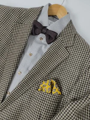 Daks Brown Gingham Check Wool Blazer, Size US 50 S, EU 60 S - Image 1 of 4