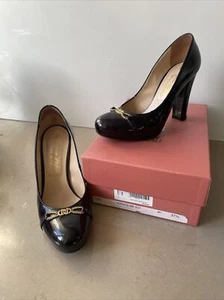Tacones Stefano Stefani Negros Patente Hechos en Italia Talla 37.5 Excelente Estado - Imagen 1 de 8
