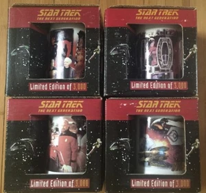 Star Trek The Next Generation Limited Edition Collectible Tankards Set Of 4 Vntg - Picture 1 of 6