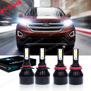 For Ford EDGE 2015-2020 White Combo 9005 H11 LED Headlights High Low Beam Bulbs - Picture 1 of 12