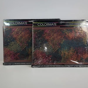 2 Vintage Sears Colormate Wall Border Co-orinatong Gold Teal Rust NEW Abstract - Picture 1 of 14