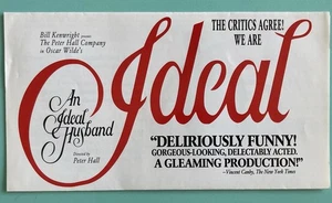 3 Panel Paper Flyer / Mailer 9”X4 An Ideal Husband The PETER HALL COMPANY -color - Picture 1 of 4
