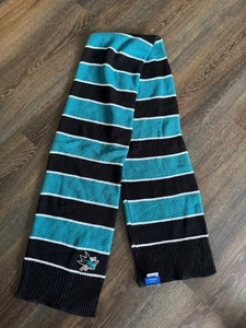 Sciarpa a righe NHL San Jose Sharks verde acqua e nero 56X8 pollici - Foto 1 di 6