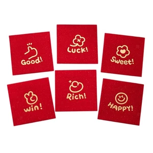 6 Pieces Spring Festival Red Envelopes Hong Bao 3.54inchx3.54inch Spring - Picture 1 of 6