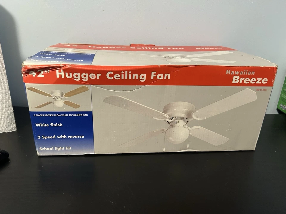 42 Inch Hugger Ceiling Fan In Box Good Condition - Image 1 of 1