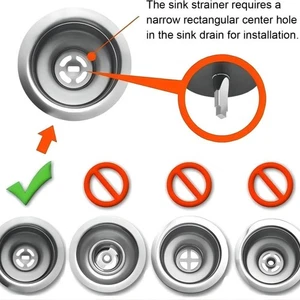 2 Pack - Kitchen Sink Strainer and Stopper Combo Basket Replacement for Standard - Foto 1 di 3