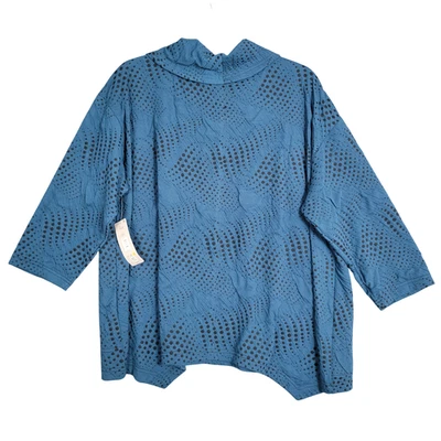 Suéter Ali Miles Para Mujer Talla 3X Azul Texturizado Artístico Cómodo Capucha Cuello Foto 1 de 4