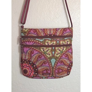 Vera Bradley Crossbody Bag Triple Zip Shoulder Purse Lightweight Travel - Picture 1 of 7
