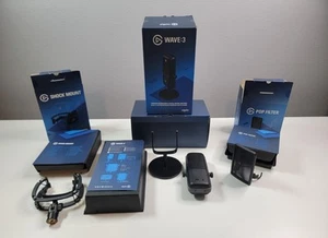 Micro USB premium Elgato Wave:3 + support antichoc et filtre anti-pop - offre groupée studio 🎤✨ - Photo 1/2