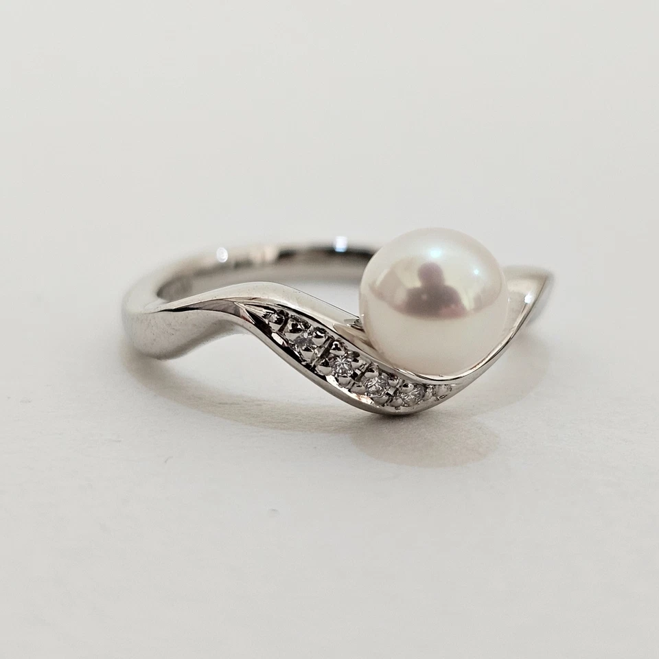 1925 TASAKI 5,7 мм культивированный Akoya жемчуг кольцо платины pt900 us5 из Японии винтажный - Изображение 1 из 1