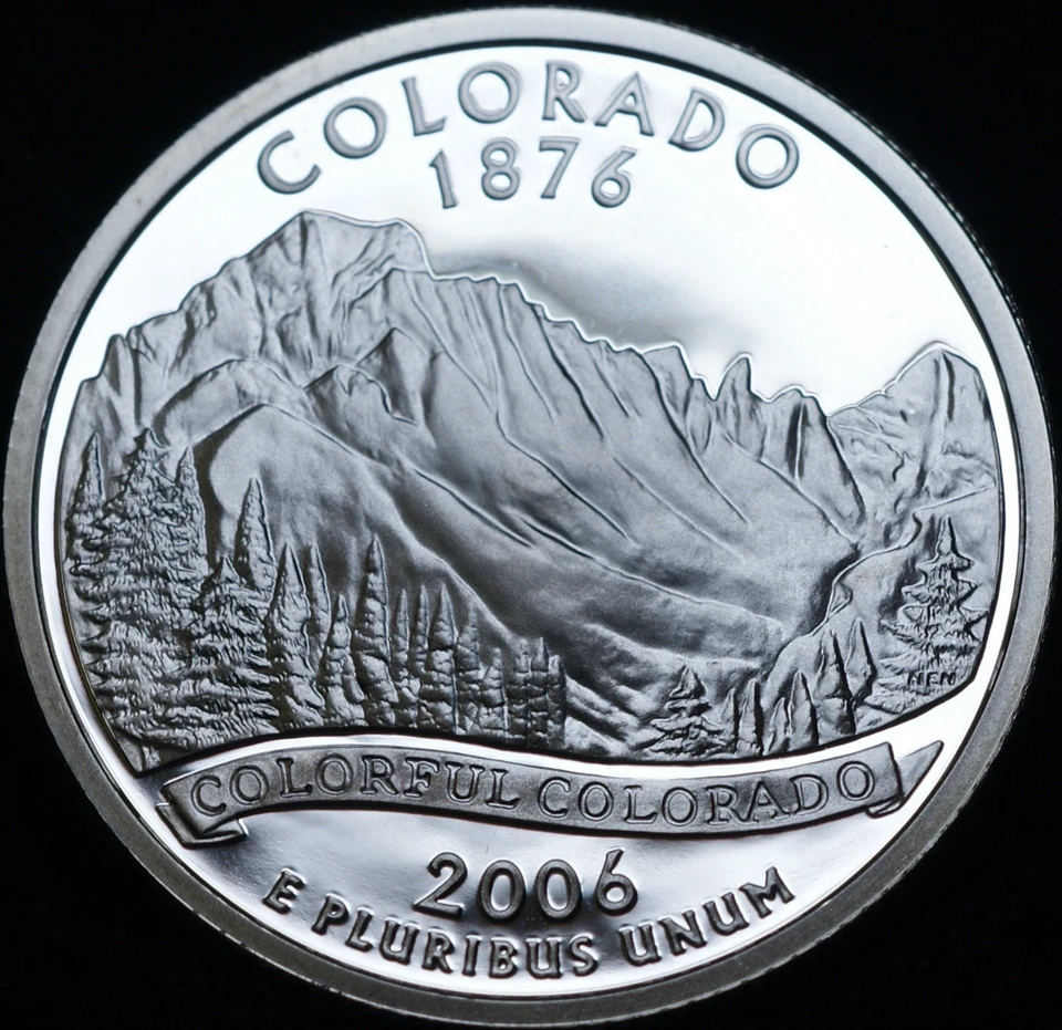 2006 S Colorado Mint Silver Proof ~ Statehood Washington Quarter from Proof Set  - Image 1 of 2
