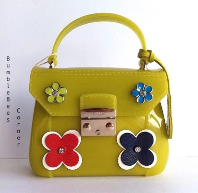 Bolso de Mano FURLA CANDY BON BON Amarillo FLORAL EDICIÓN LIMITADA Metropolis Mini Bandolera Nuevo con Etiquetas Foto 1 de 4
