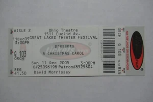 EIN WEIHNACHTSLIED STÜCK 11.12.2005 VOLLES TICKET OHIO THEATER COLUMBUS - Bild 1 von 1