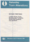 Vintage British Rail WCML Saturday Train Alterations leaflet 1989