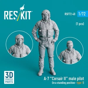 A-7 "Corsair II" Male Pilot Scale Figurines Model Kit 1:72 ResKit RSF72-0040 - Picture 1 of 4