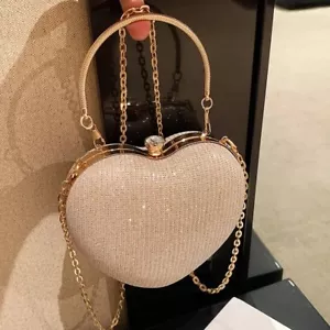 Borsa a tracolla sera lucida catena borsa a tracolla festa matrimonio oro argento borsa a mano - Foto 1 di 27