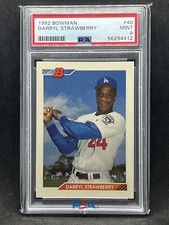 1992 Bowman #40 Darryl Strawberry Los Angeles Dodgers PSA 9 Mint