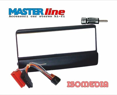 MASCHERINA RADIO 1 DIN PER FORD MONDEO DA 1998 A 2003 + CONNETTORI ISO E ANTENNA - Immagine 1 di 4