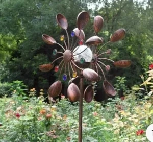 Wind Spinner 6-Foot-Tall Dual Direction Multicolored Solar - Changing LED Colors - Picture 1 of 5