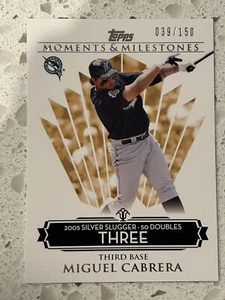 2008 Topps Moments & Milestones /150 Numbered Miguel Cabrera 3 Doubles - Picture 1 of 2