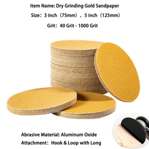 3 in / 5 in Sanding Discs 40-1000 Grit Hook Loop Sandpaper Orbital Sander Paper - Picture 1 of 12