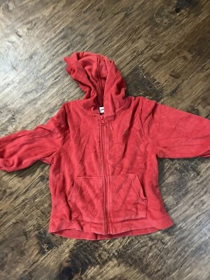 Red Full Zip Jacket BabyGap Size 2 Boys Terry Clothe With Hood - Image 1 of 3