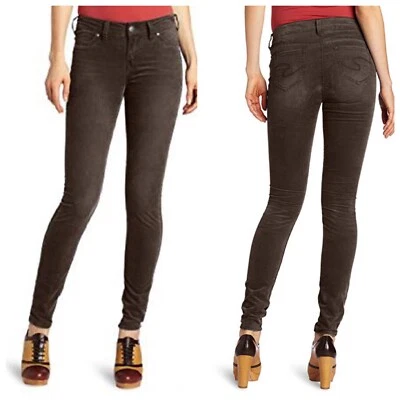 Silver Jeans Suki Skinny Corduroy Pants Jeggings NEW Size 24 Brown $78 Stretch - Image 1 of 4