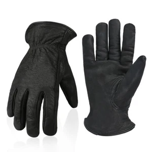 G-TUF Water Resistant Fleece Lined Top Grain Cowhide Leather Driver Gloves - Picture 1 of 6