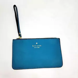 Billetera de cuero de vaca azulado Kate Spade delgada para mujer talla 8""x4,5 - Imagen 1 de 6