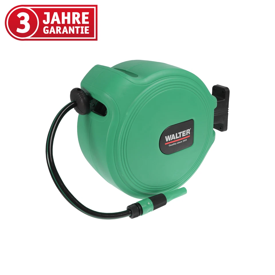 WALTER Gartenschlauch  Aufroller 20 m, Wasserschlauch Trommel, Schlauchtrommel - Bild 1 von 4