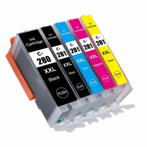 PGI-280XXL CLI-281XXL Ink Jet Cartridges + chip for Canon TR8622A TR8620A TS702A - Picture 1 of 14