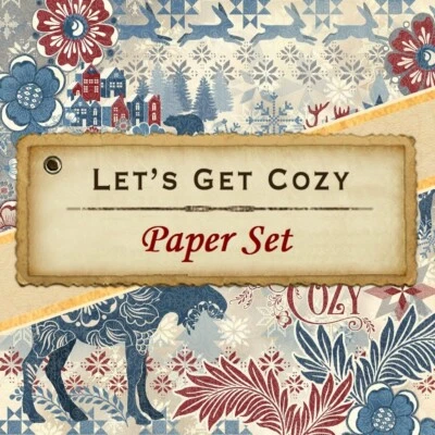 Graphic 45 LET'S GET COZY (8 Sheets) 12x12 Paper Collection Set Scrapbook Cabin