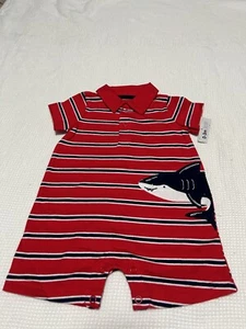 Child Of Mine Red/blue Shark Short Outfit Size 0-3 M NWT - Picture 1 of 3