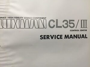 Original Service Manual for the Luxman CL35 CL35III Control Center
