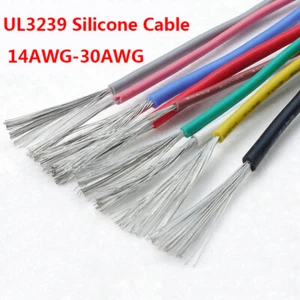 14/16/18/20/22/24~30AWG UL3239 Silicone Wire Flexible Cable 200°C 3000V 9-Color - Picture 1 of 11