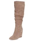 Steve Madden Samaya Taupe Suede Leather Knee High Boots Women?s Size 8.5 Wedge