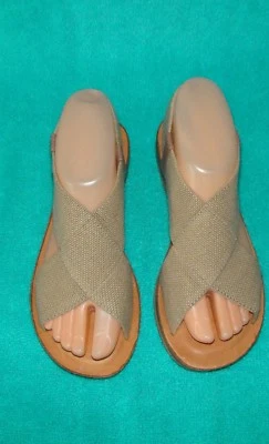 Adam Tucker~Amora Sandalias de Tela Elástica Caqui con Cordones~7 M~Puntera Abierta~N/Sin/B Foto 1 de 4