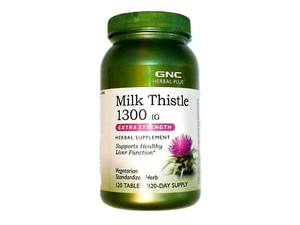GNC MILK THISTLE 1300mg EXTRA STRENGTH 120 TABLETS EXP 12/25+ - Picture 1 of 2