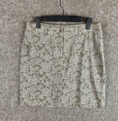 Pantalón Corto Sahalie Mujer 10 Verde Salvia Floral Paisley Bolsillos Elastizado Informal Activo Foto 1 de 4