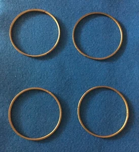 Armreifen aus Metall Messing mit Perlmutt alt B. 0,2 cm ,T. 0,03 cm , D. 7,0 cm  - Bild 1 von 7