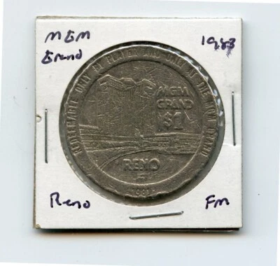 1.00 Token from the MGM Grand Casino Reno Nevada FM 1981 - Image 1 of 2