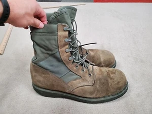 UFCW Boots Mens 11.5 R Green Steel Toe Leather Combat Mondo PT ASTM F2413-05 * - Picture 1 of 11