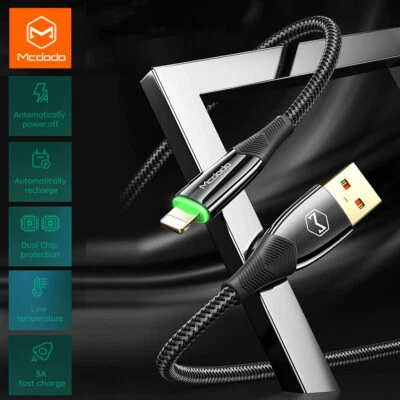 Mcdodo LED Auto Power Off Cable Data Cord for iPhone 14 13 12 11 XS Pro Max 8 SE - Image 1 of 4