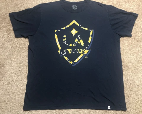 LA Galaxy MLS Galaxy Logo '47 Brand T-shirt Men's L Short Sleeves Cover