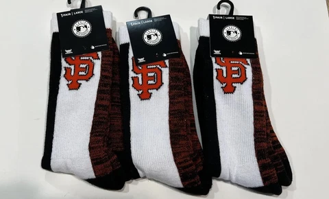 San Francisco Giants Men’s Size Large Crew Socks Lot Of 3 Cover
