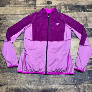 New Balance NB Dry Running Jacket Full Zip Athletic Purple Pink Large - Picture 1 of 6