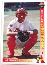 1996 Alexandria Aces Brian Arntzen Fire Prevention Trading Card