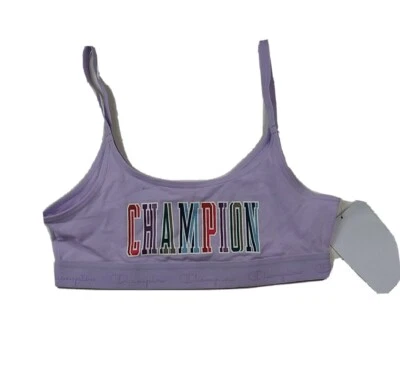 Champion Women 100% authentic sports bra solid logo size medium purple - Image 1 of 4